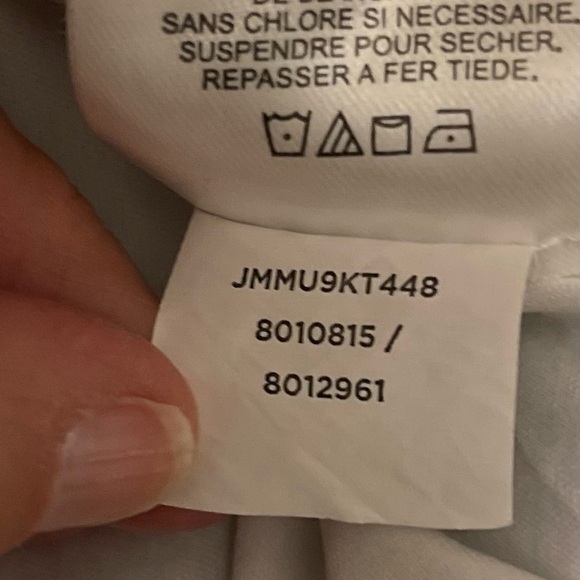 Jones New York women’s‎ pullover sweater short sleeve lined size M blue, & white - Picture 7 of 8